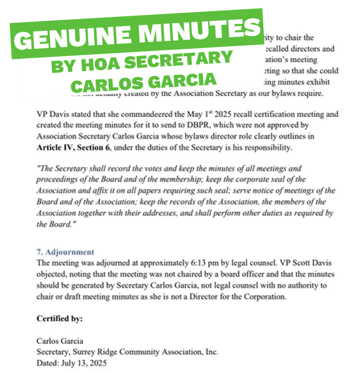 Genuine Meeting Minutes
